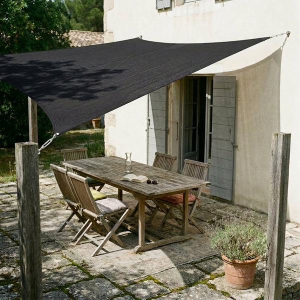 Voile d'ombrage noir - format carré ou rectangulaire