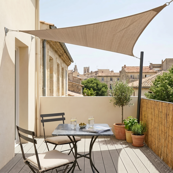 Voile d'ombrage triangulaire kaki