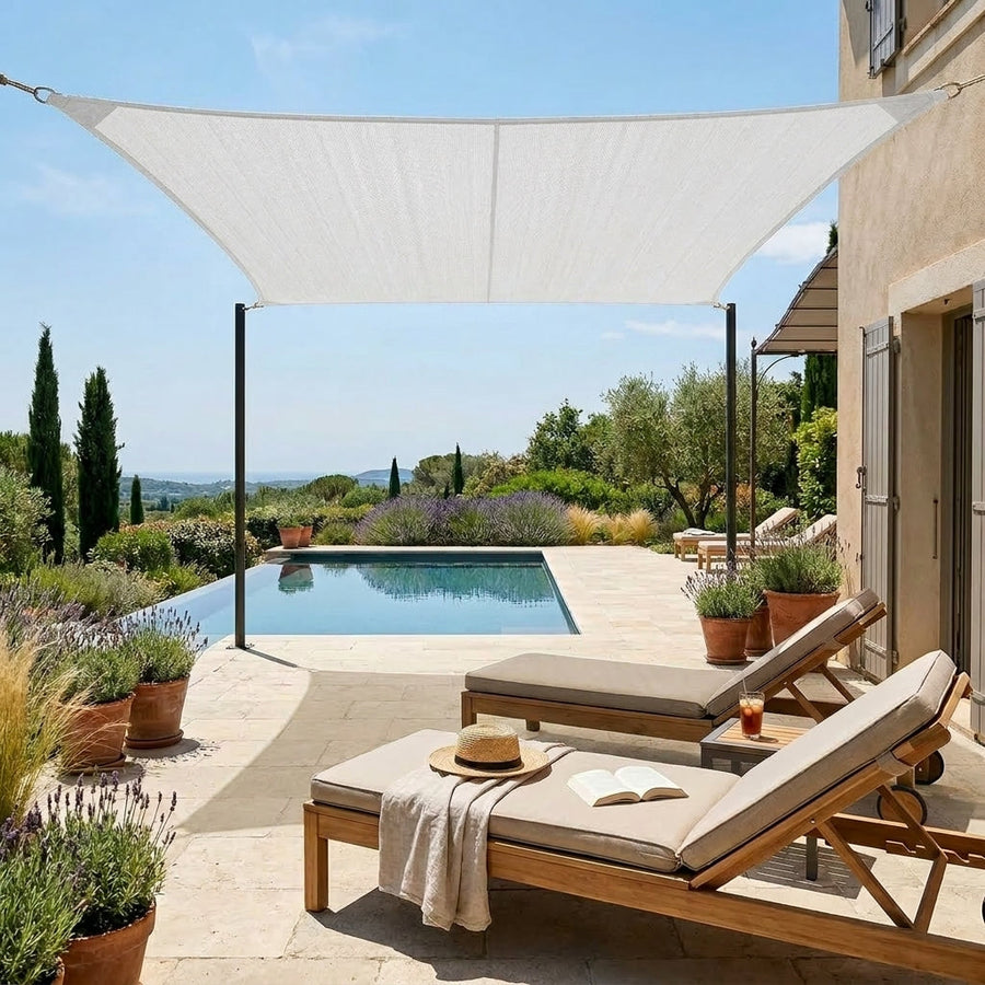 Voile d'ombrage pour piscine : protéger l'eau et la terrasse