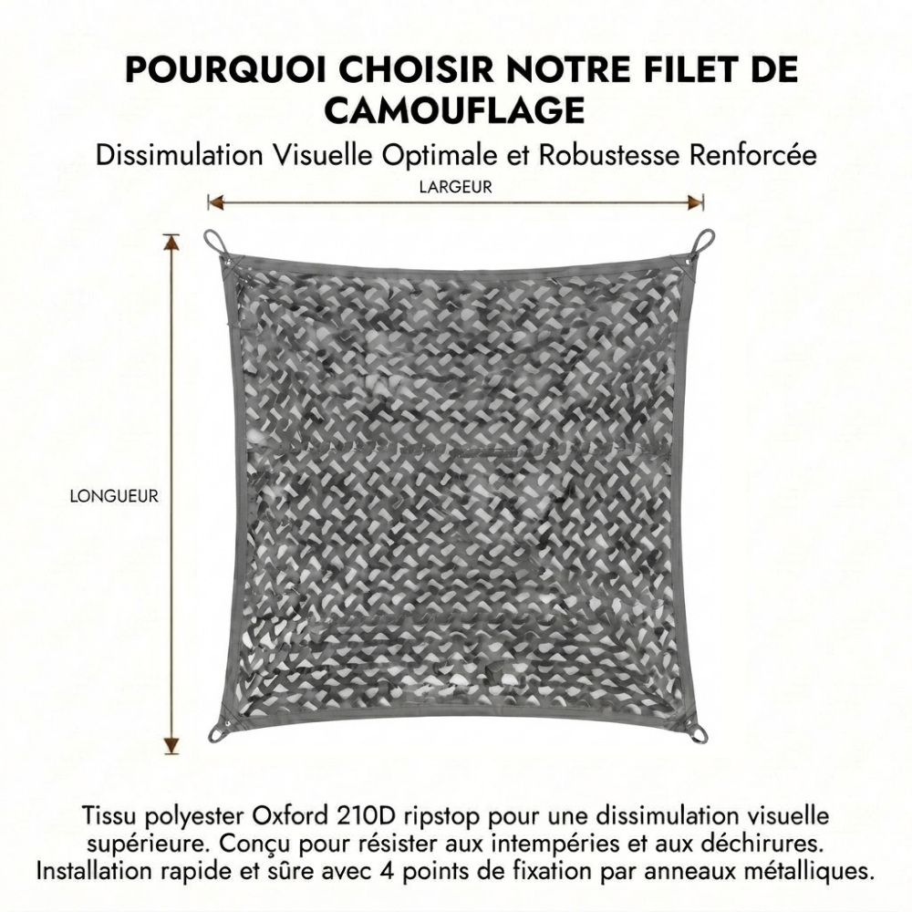 Filet de camouflage gris