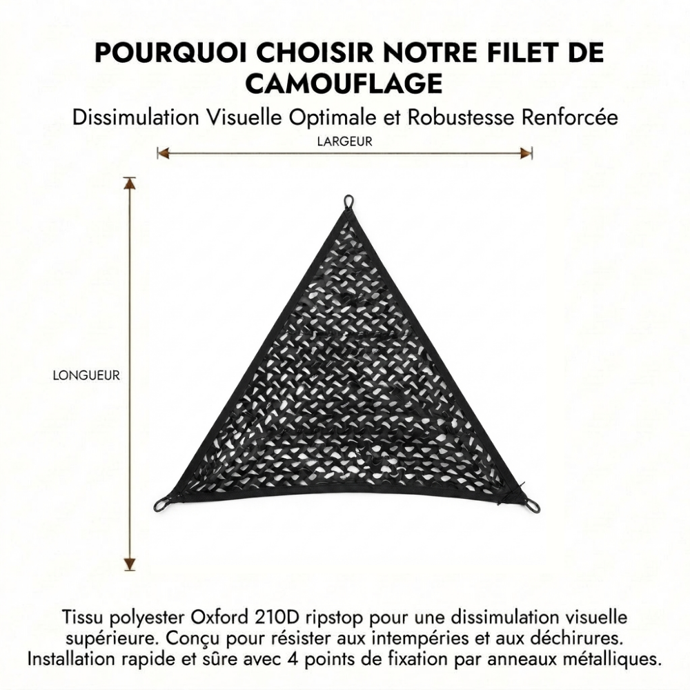 Filet de camouflage triangulaire noir