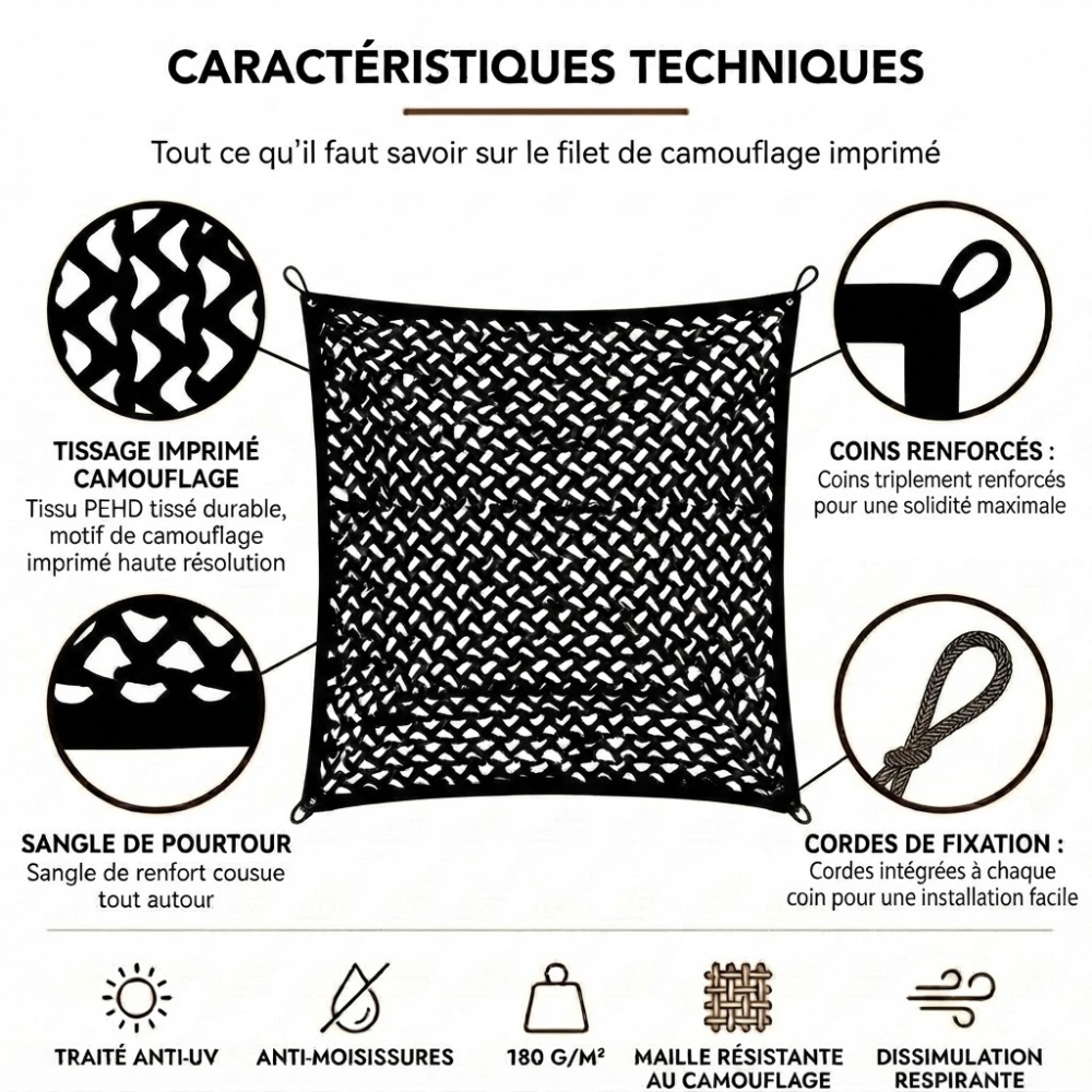 Filet de camouflage noir