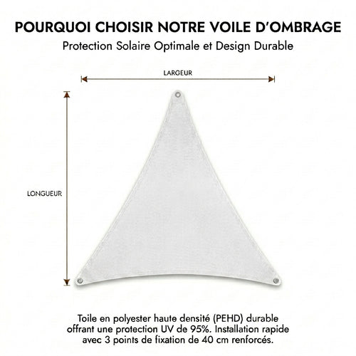 Voile d'ombrage triangulaire blanc
