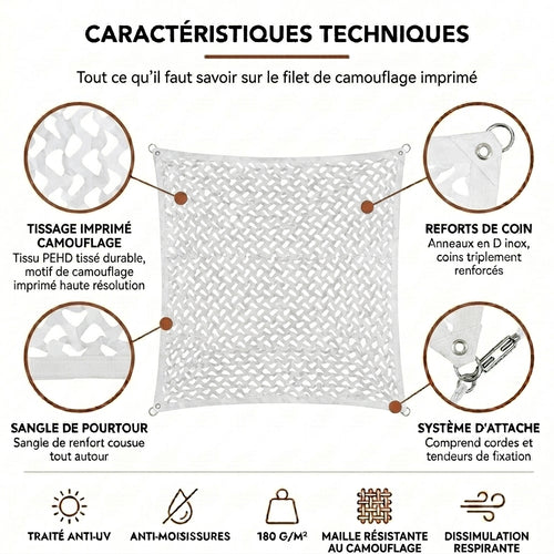 Filet de camouflage blanc