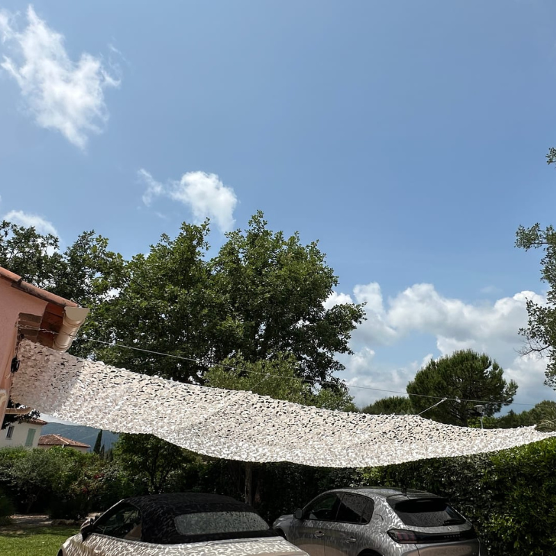 Câble acier pour voile d'ombrage camouflage - mise en situation extérieure