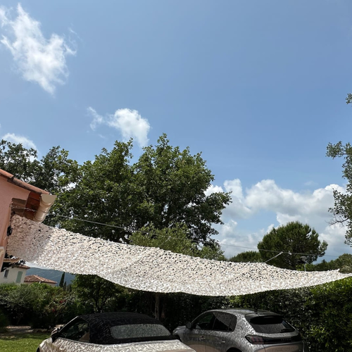 Câble acier pour voile d'ombrage camouflage - mise en situation extérieure