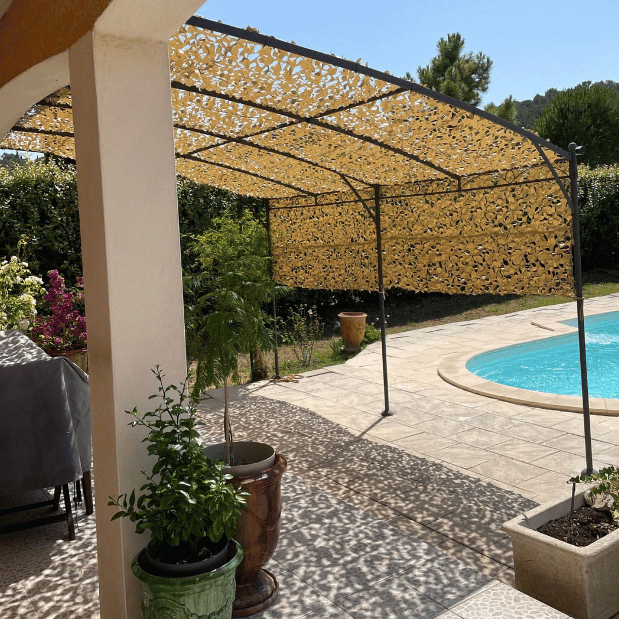 Filet de camouflage brise vue - vue rapprochée