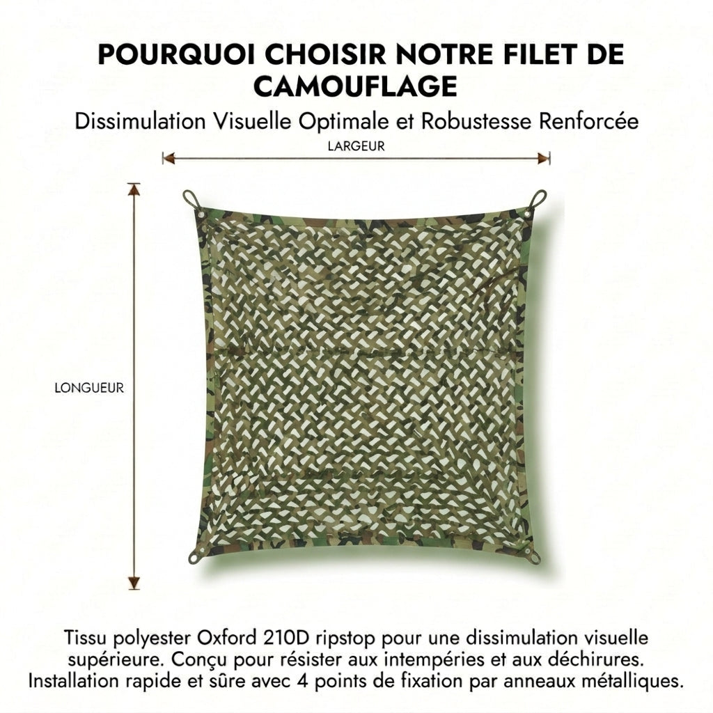 Filet de camouflage militaire vert