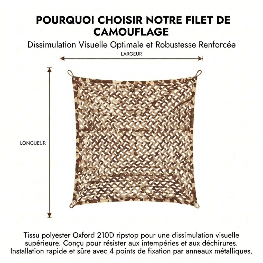 Filet de camouflage militaire marron