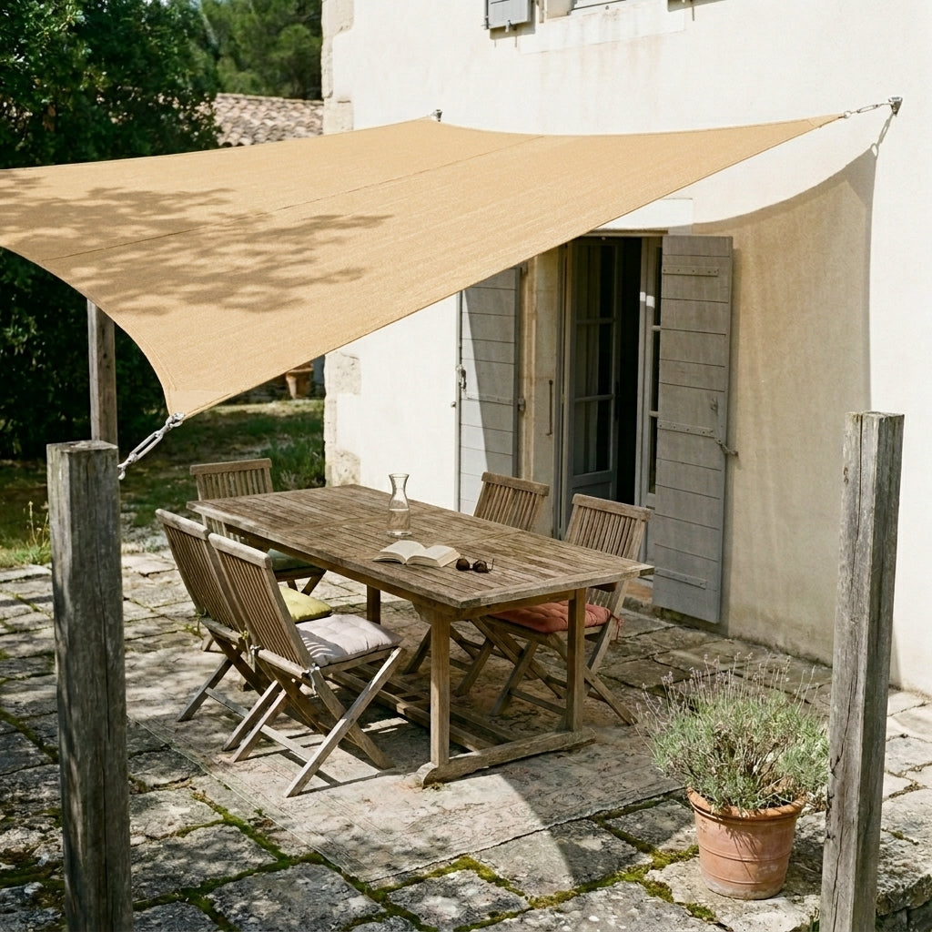 Voile d'ombrage sable - format carré ou rectangulaire