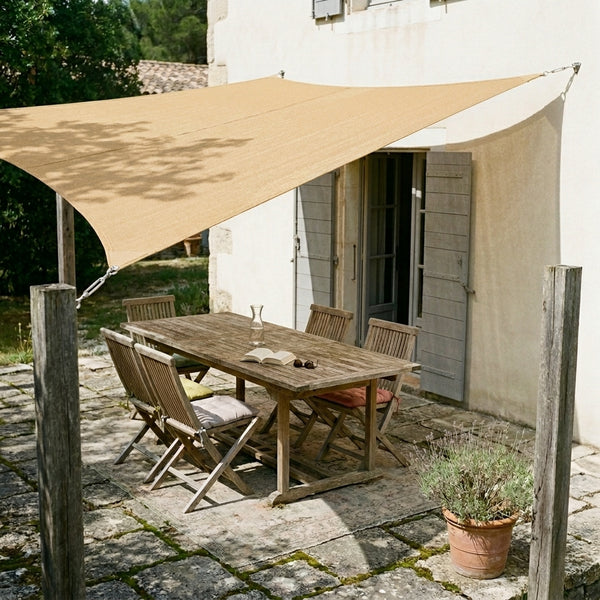 Voile d'ombrage sable - format carré ou rectangulaire