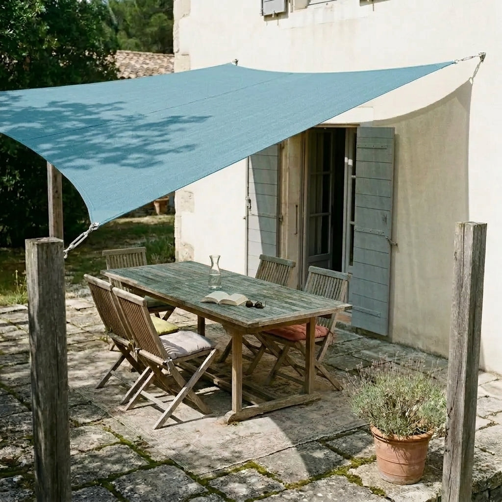 Voile ombrage rectangulaire bleu clair