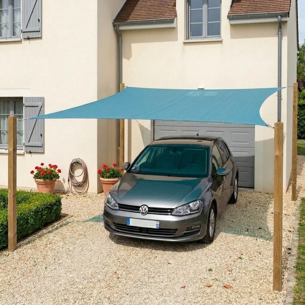 Voile ombrage rectangulaire bleu clair