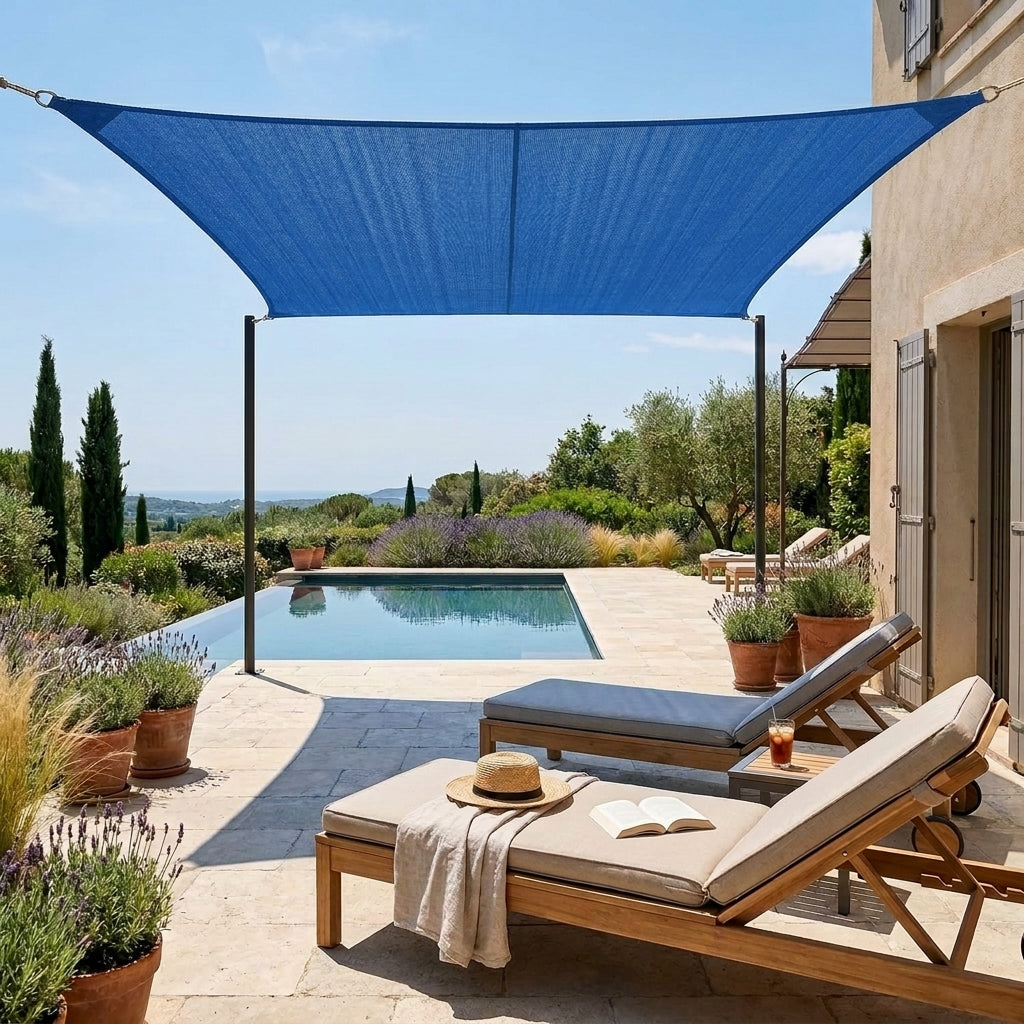 Voile d'ombrage carré bleu royal