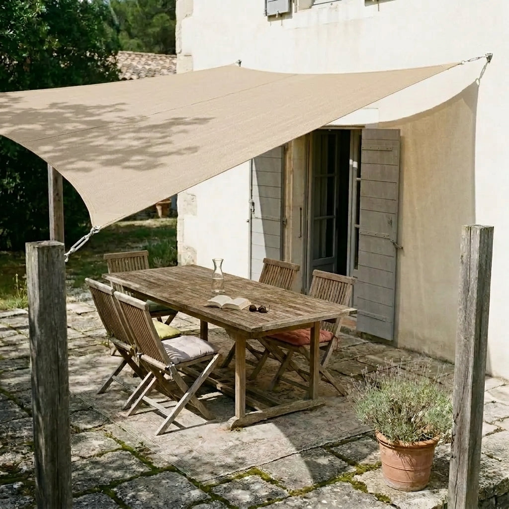 Voile d'ombrage carré beige