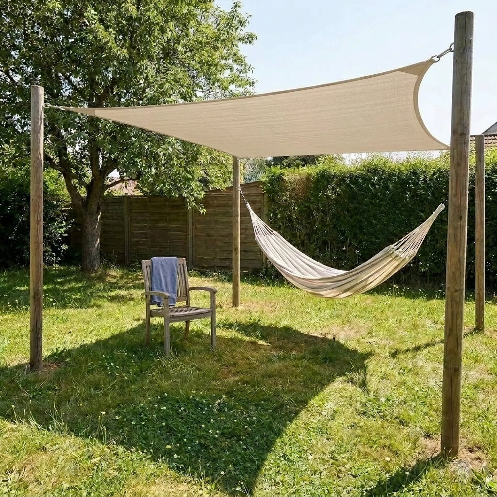 Voile d'ombrage carré beige