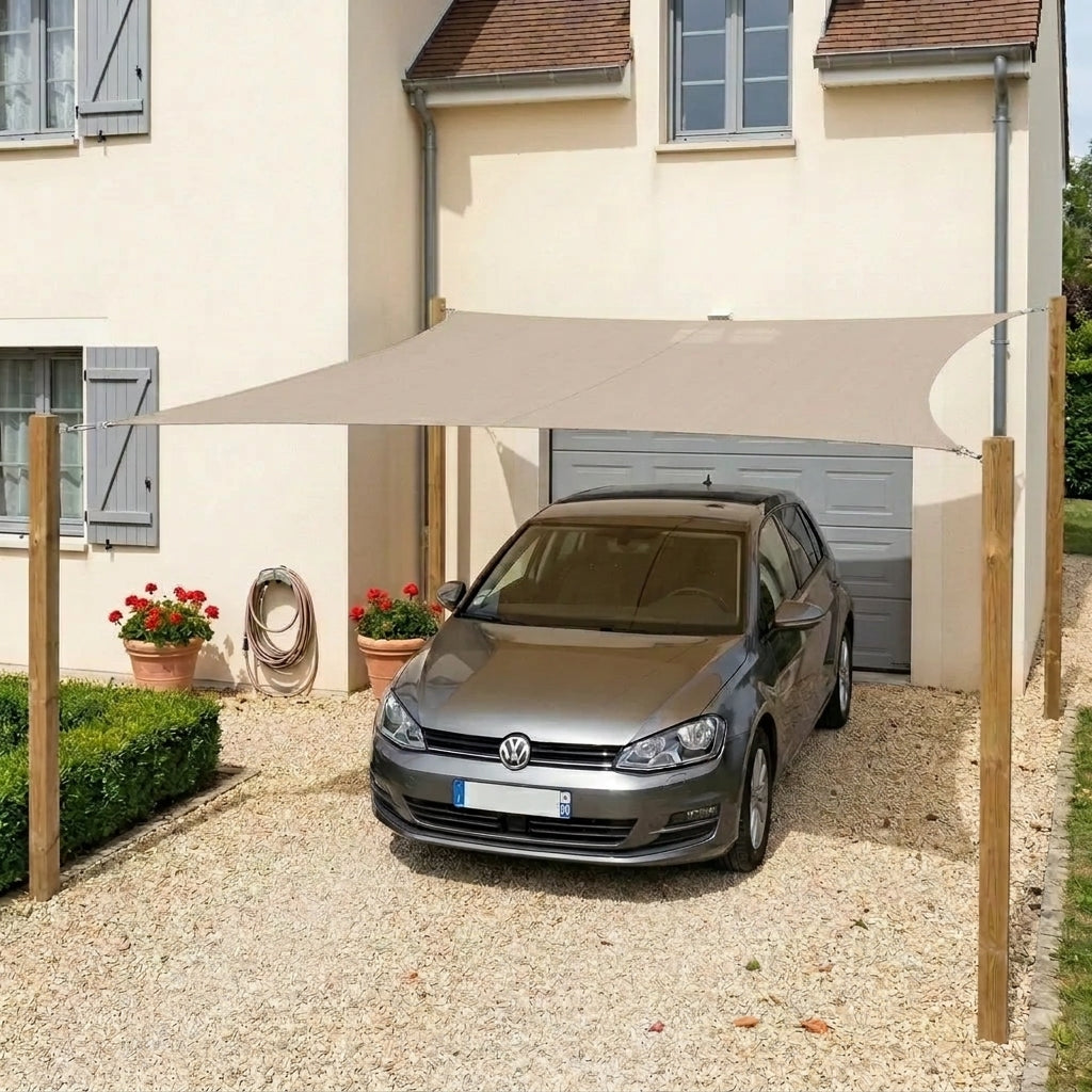 Voile d'ombrage carré beige