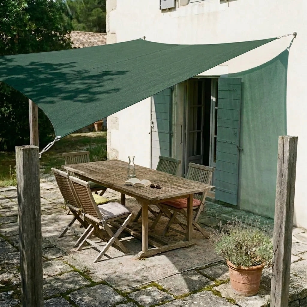 Voile d'ombrage carré vert foncé