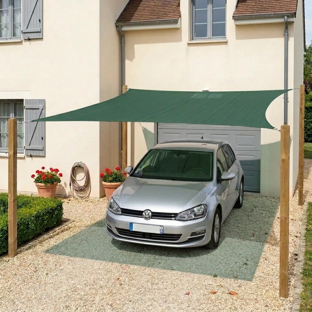 Voile d'ombrage carré vert foncé
