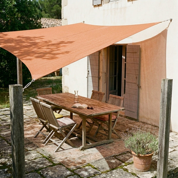 Voile d'ombrage orange - format carré ou rectangulaire
