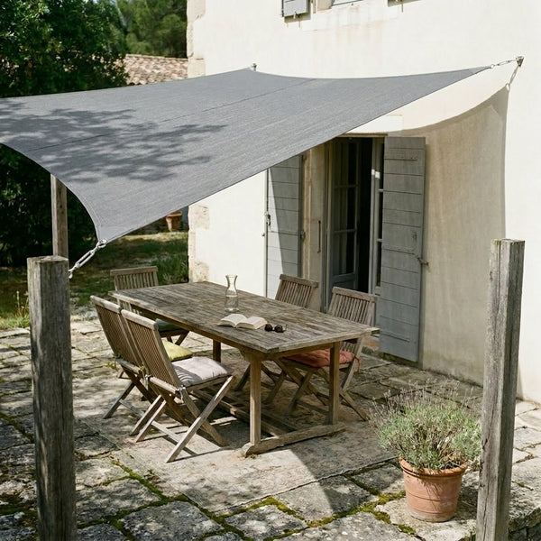 Voile d'ombrage gris - format carré ou rectangulaire