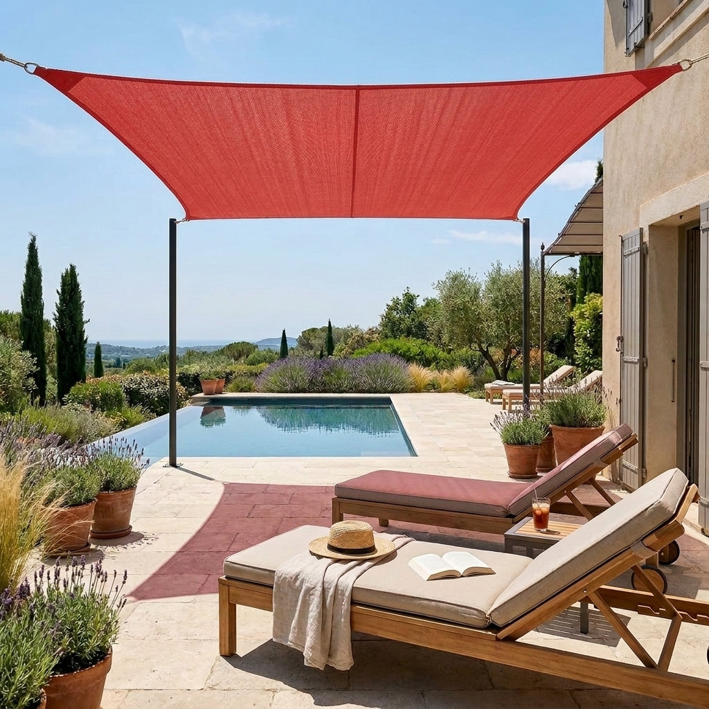 Voile d'ombrage carré rouge