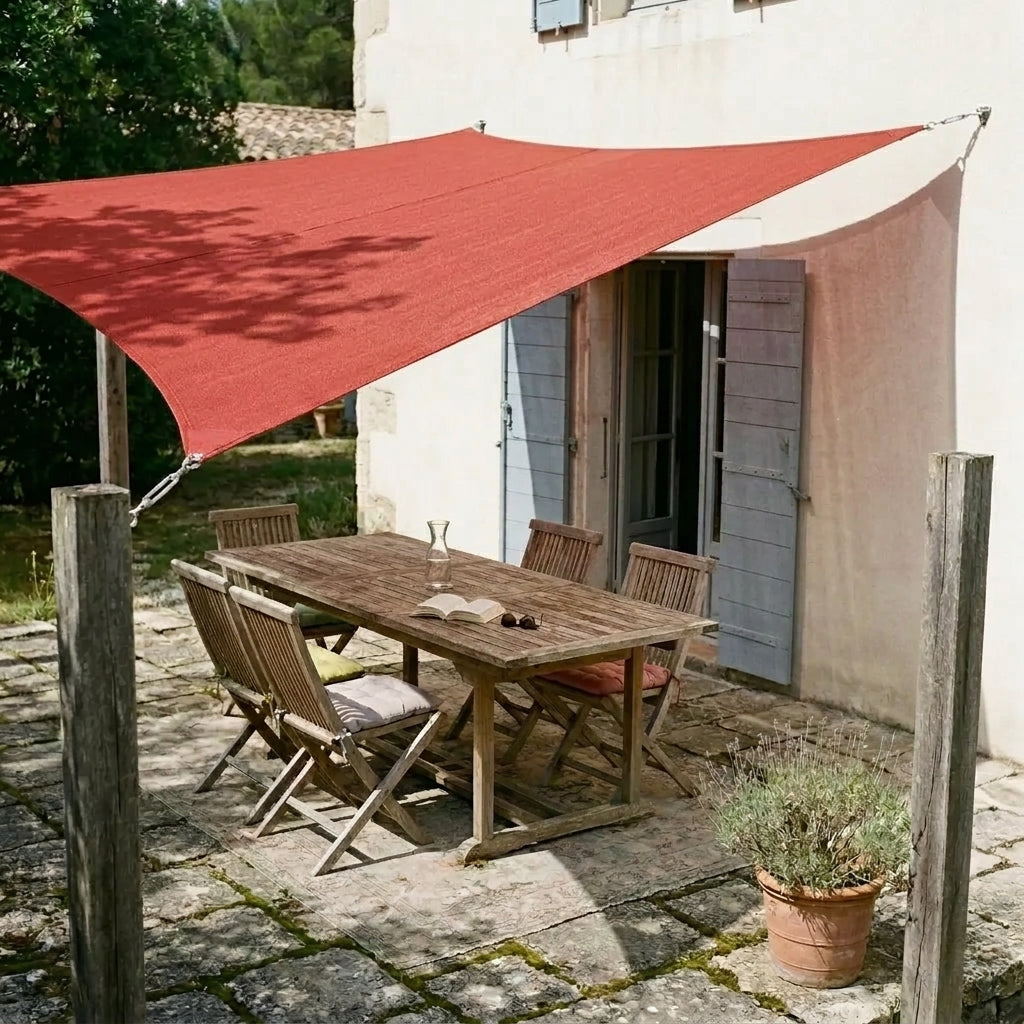 Voile d'ombrage carré rouge