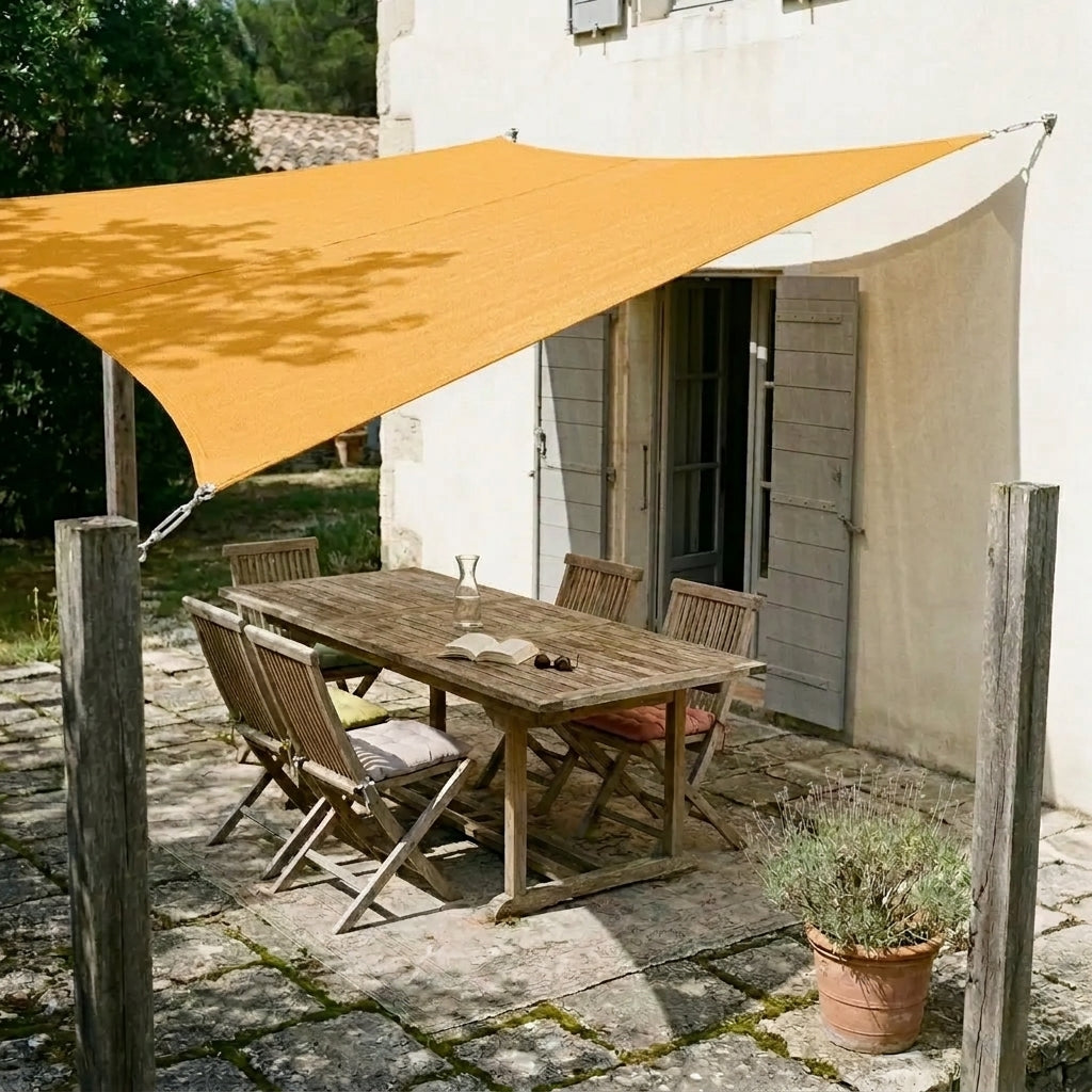 Voile ombrage rectangulaire couleur mangue
