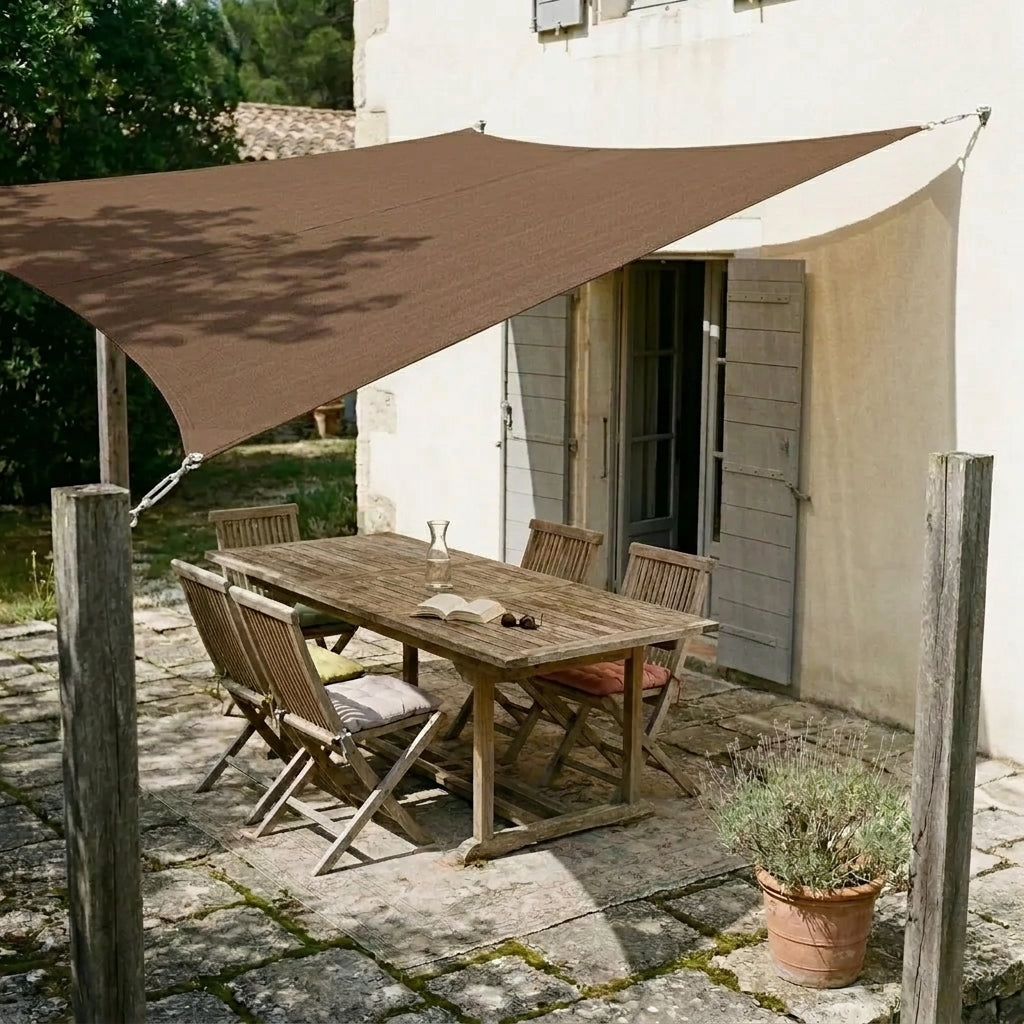 Voile ombrage rectangulaire café