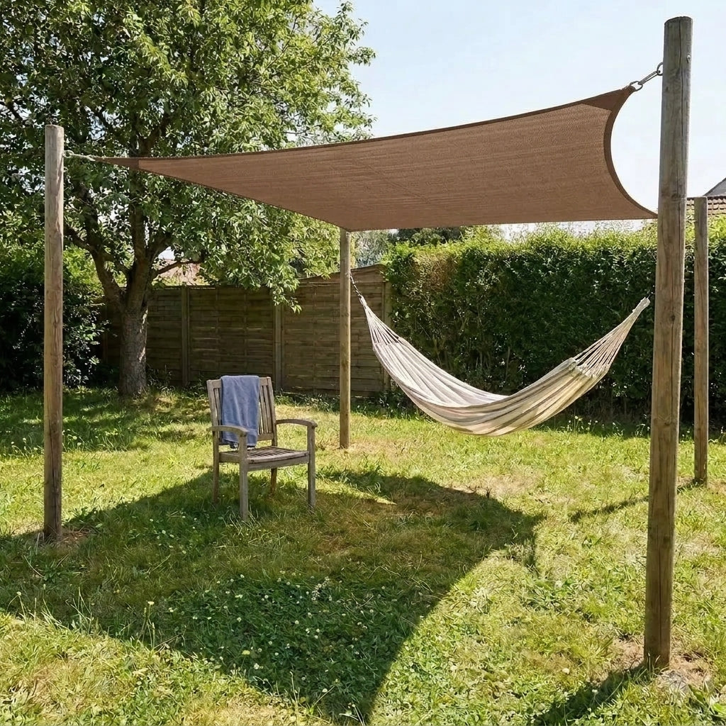 Voile ombrage rectangulaire café