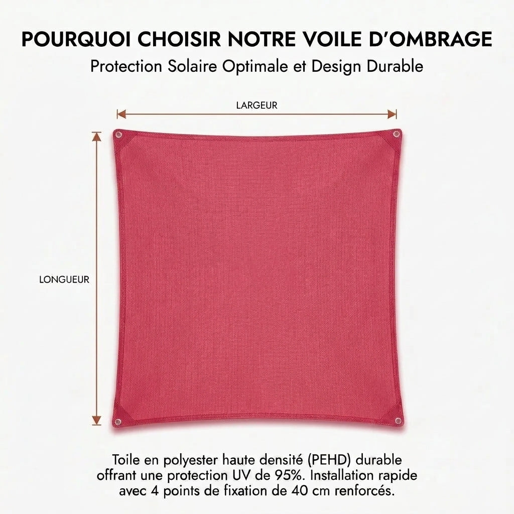 Voile d'ombrage carré magenta
