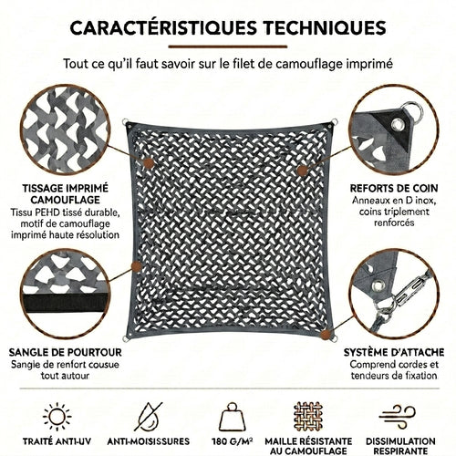 Filet de camouflage gris