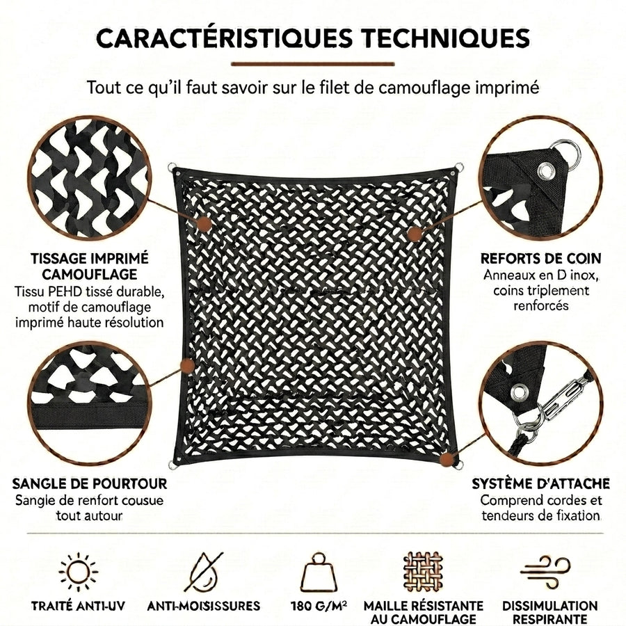 Filet de camouflage noir