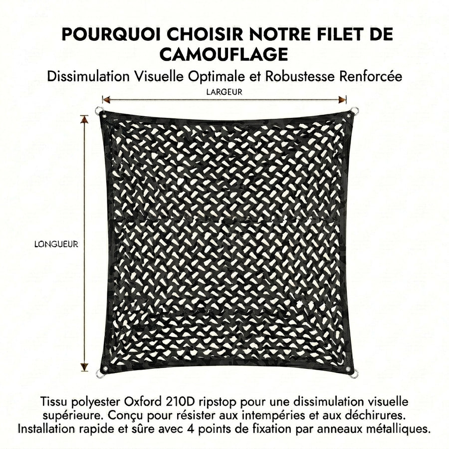 Filet de camouflage noir