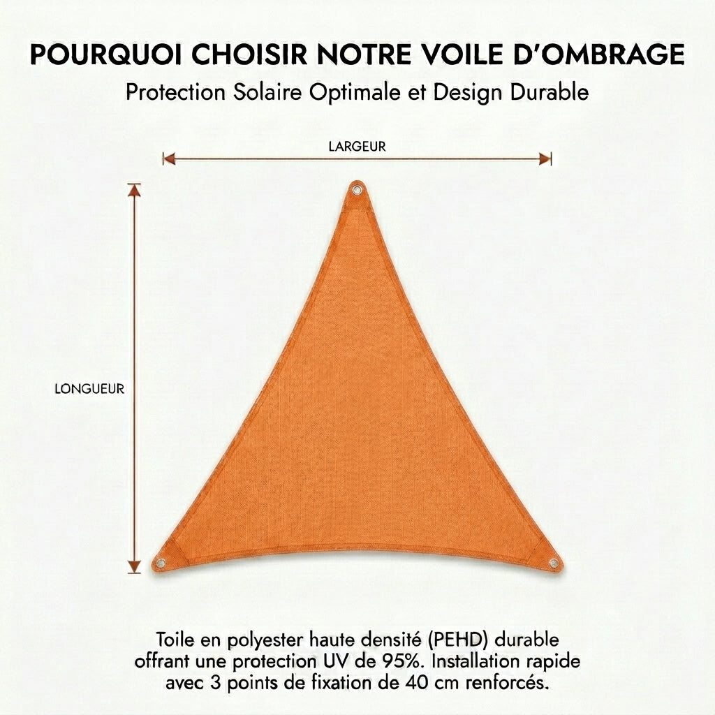 Voile d'ombrage triangulaire orange