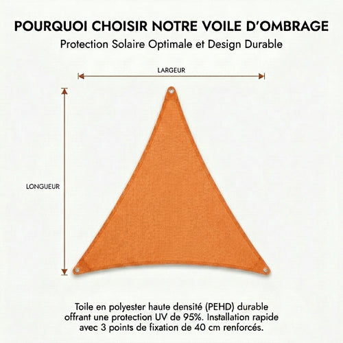 Voile d'ombrage triangulaire orange