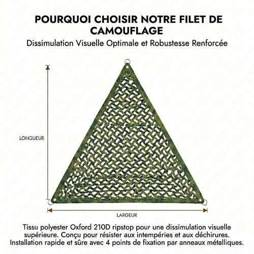 Filet de camouflage triangulaire kaki