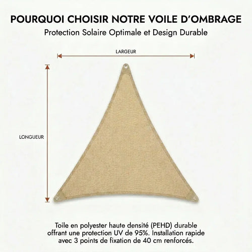 Voile d'ombrage triangulaire sable