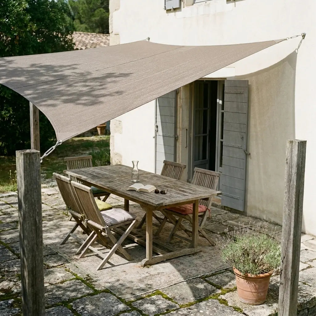 Voile d'ombrage kaki - utilisable au format carré ou rectangulaire