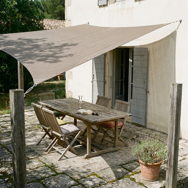 Voile d'ombrage kaki - utilisable au format carré ou rectangulaire