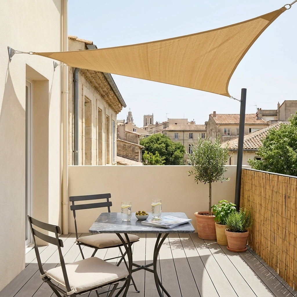 Voile d'ombrage triangulaire sable