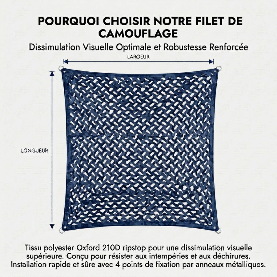Filet de camouflage bleu