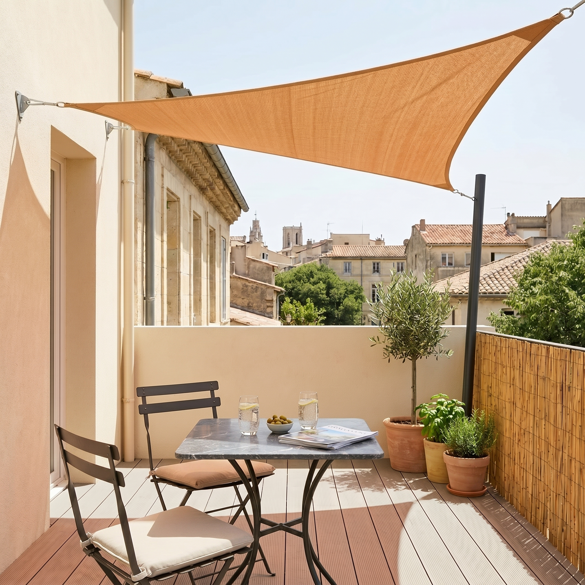 Voile d'ombrage triangulaire orange