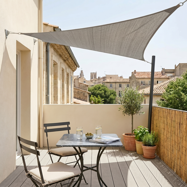 Voile d'ombrage triangulaire gris