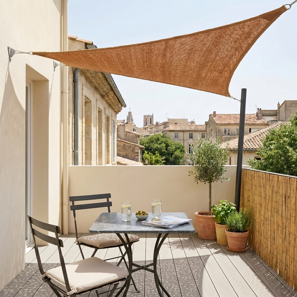 Voile d'ombrage fibre de coco triangulaire