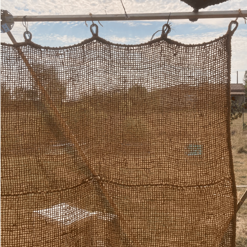 Brise vue en fibre de coco gros plan sur le matériau